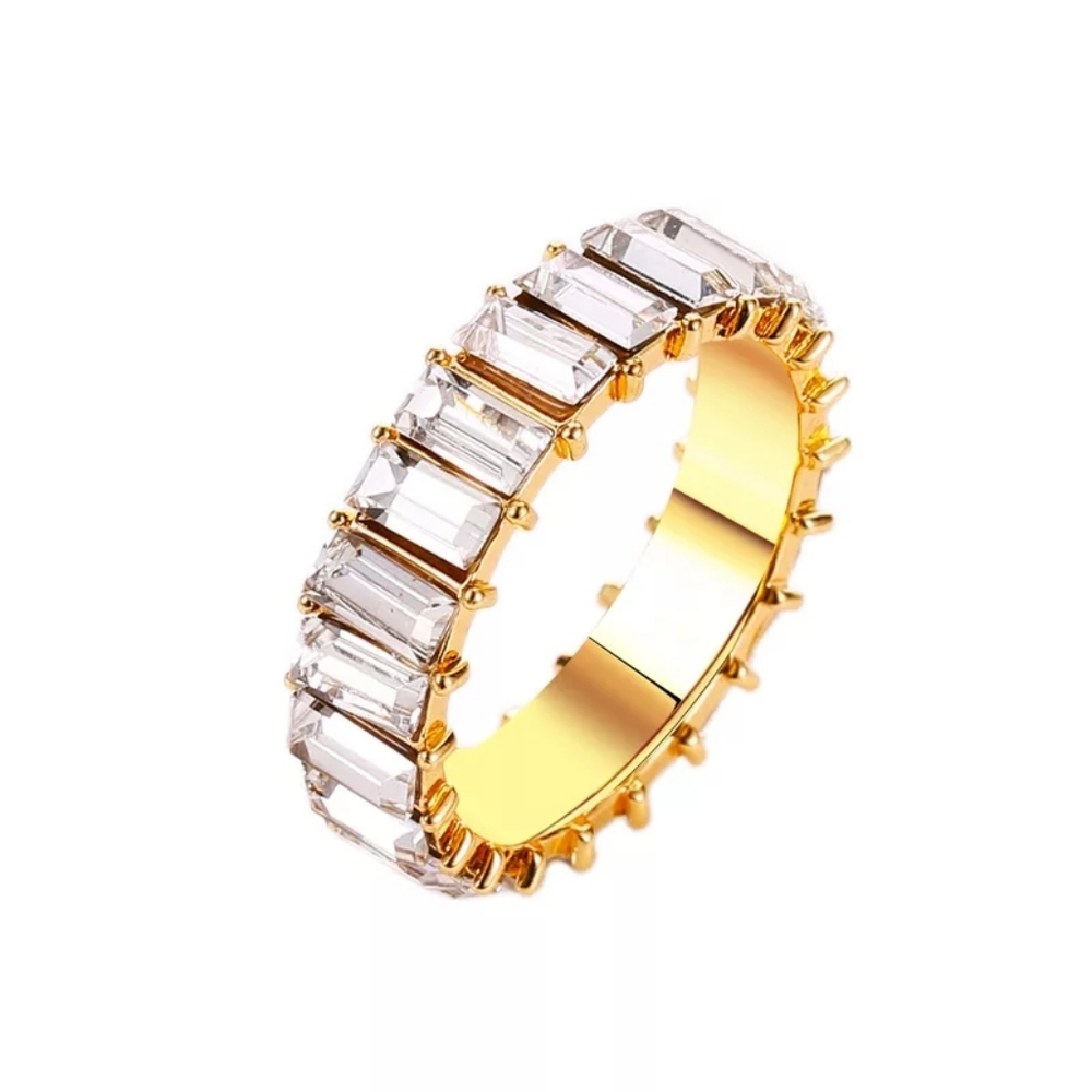 White stone eternity ring